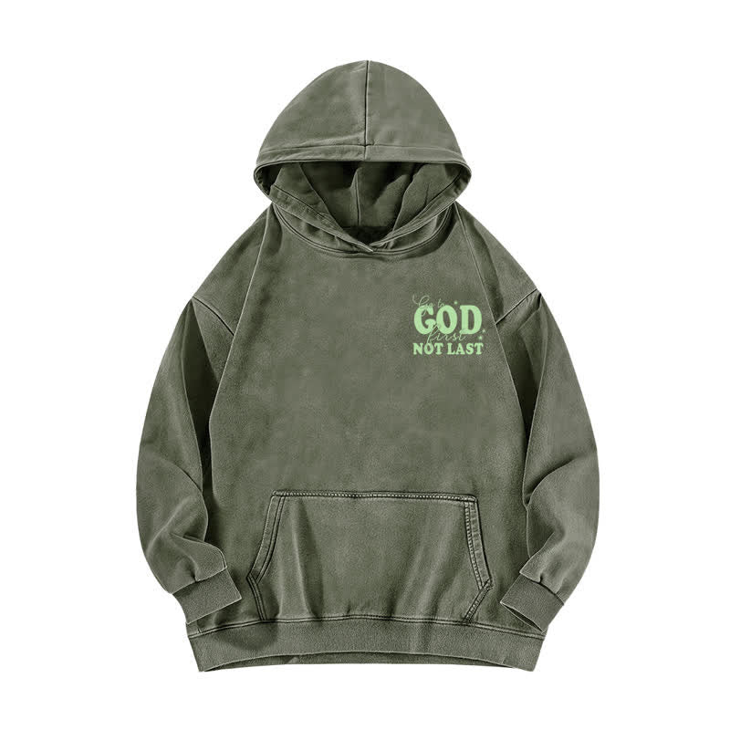 Christianartworkshop Go To God First Not Last Beige Washed Hoodie - image 14