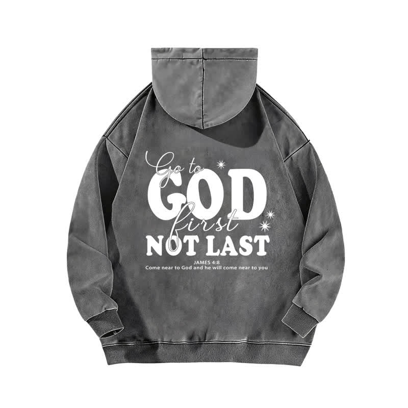 Christianartworkshop Go To God First Not Last Beige Washed Hoodie - image 10