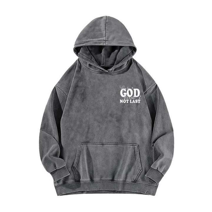 Christianartworkshop Go To God First Not Last Beige Washed Hoodie - image 11