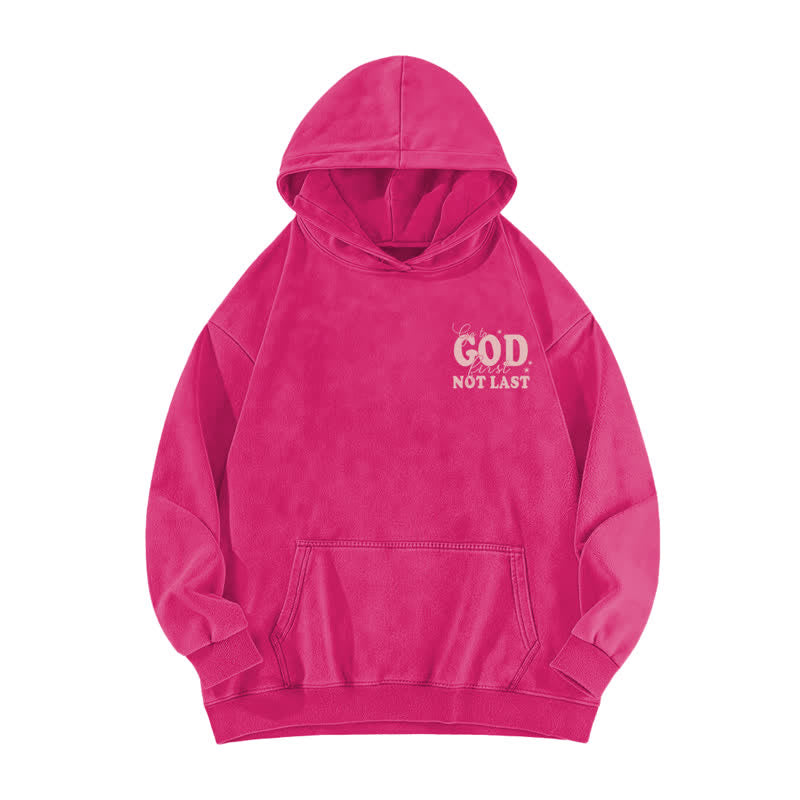 Christianartworkshop Go To God First Not Last Beige Washed Hoodie - image 5