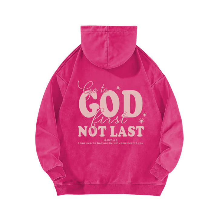Christianartworkshop Go To God First Not Last Beige Washed Hoodie - image 4