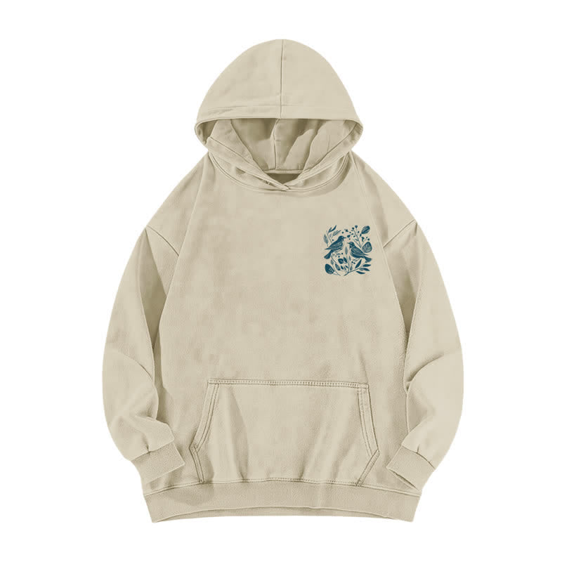 Christianartworkshop Praise The Lord Botanical Bird Beige Washed Hoodie - image 2
