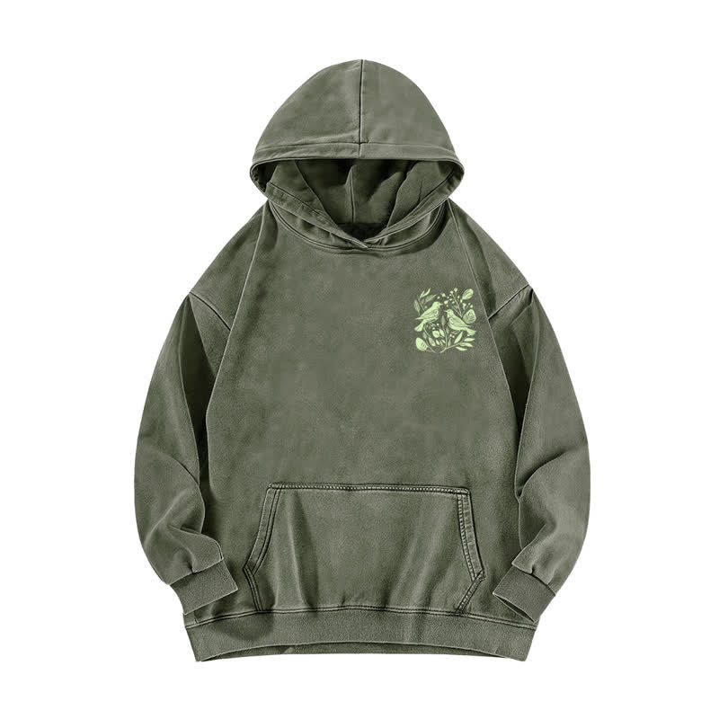 Christianartworkshop Praise The Lord Botanical Bird Beige Washed Hoodie - image 11
