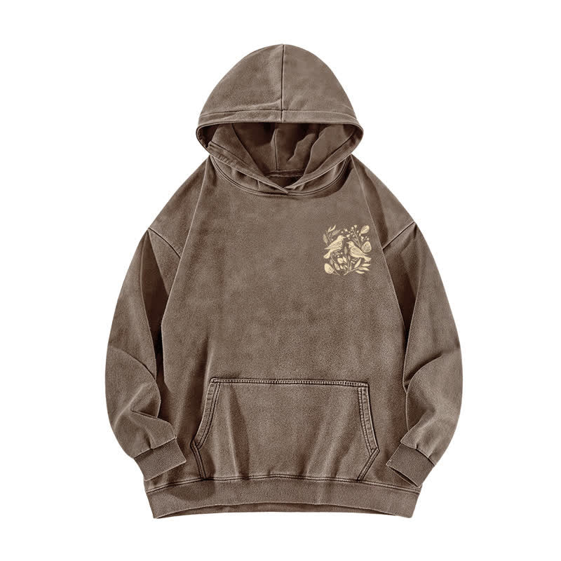 Christianartworkshop Praise The Lord Botanical Bird Beige Washed Hoodie - image 14