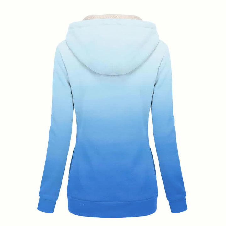 Christianartworkshop Blue Ombre Madonna Art Hooded Women's Fleece Coat - image 1