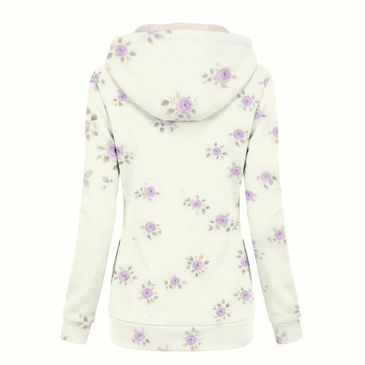 Christianartworkshop Floral Cross Hooded Cozy Women's Fleece Coat - image 1