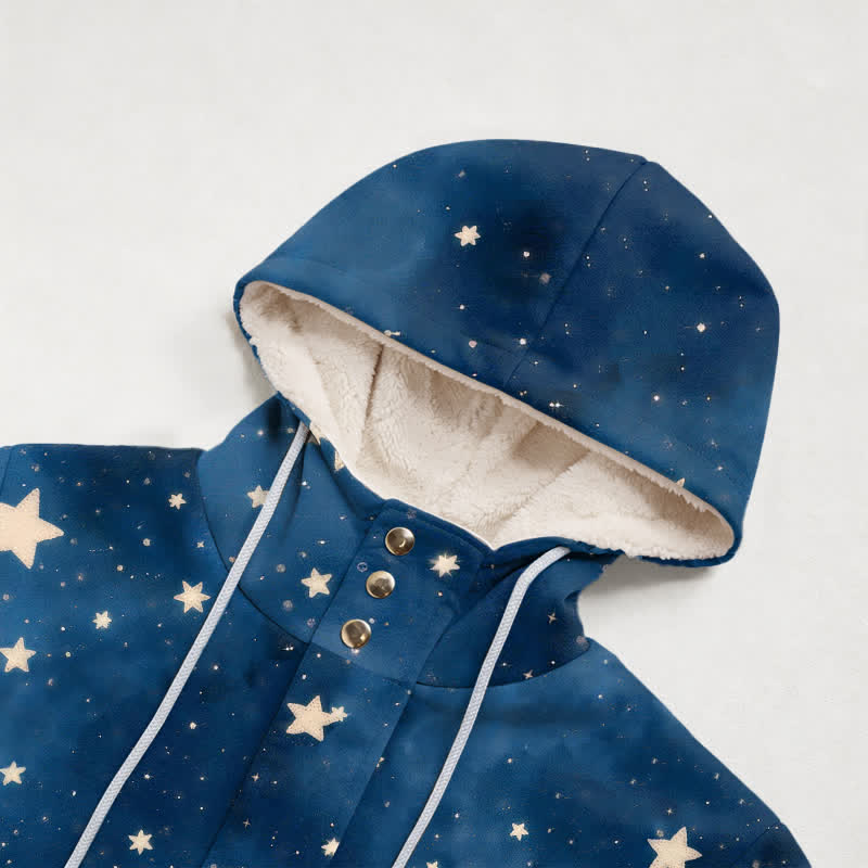 Christianartworkshop Starry Cross Hooded Fleece Women's Coat - image 2