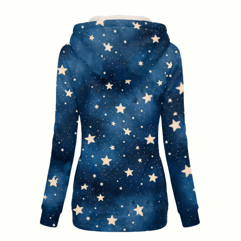 Christianartworkshop Starry Cross Hooded Fleece Women's Coat - image 1