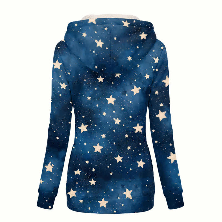 Christianartworkshop Starry Cross Hooded Fleece Women's Coat - image 1
