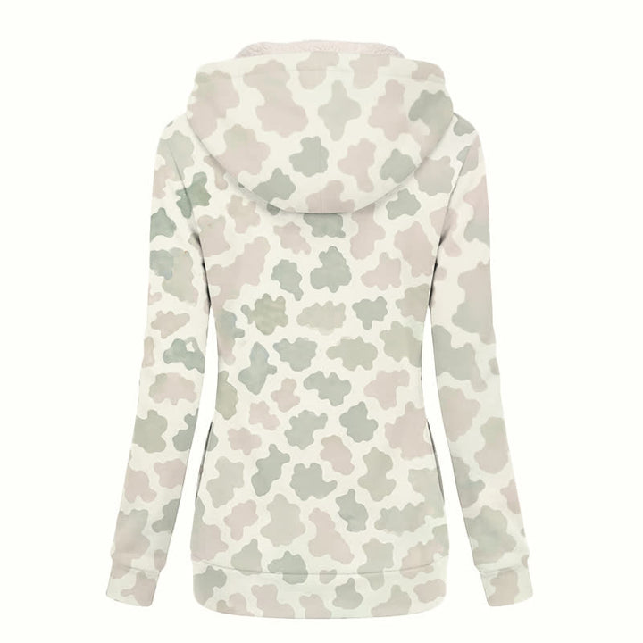 Christianartworkshop Neutral Camo Cross Charm Hooded Women's Fleece Coat - image 1