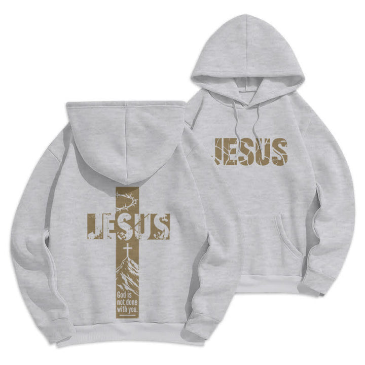 Christianartworkshop Jesus Graffiti God Is Not Done With You Hoodie - Grey - 2XL - image 12