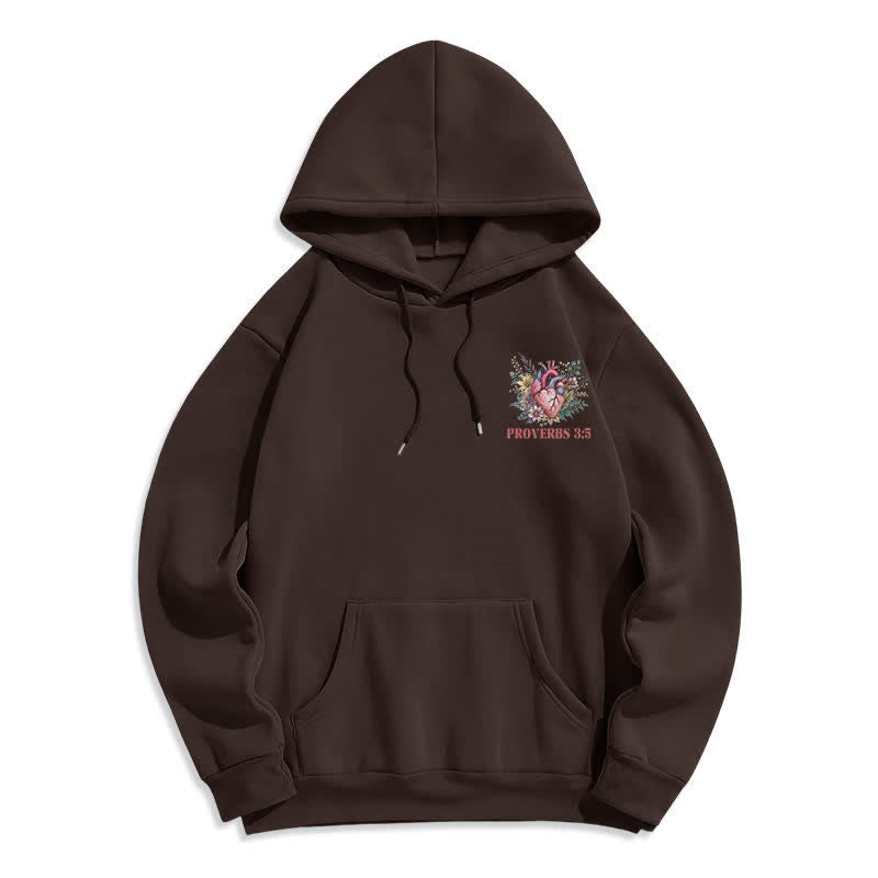 Christianartworkshop Proverbs 3:5 Floral Heart Streetwear Fleece Lined Hoodie - image 8
