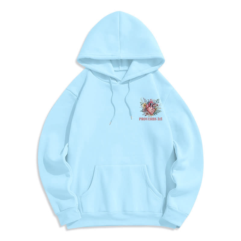 Christianartworkshop Proverbs 3:5 Floral Heart Streetwear Fleece Lined Hoodie - image 17