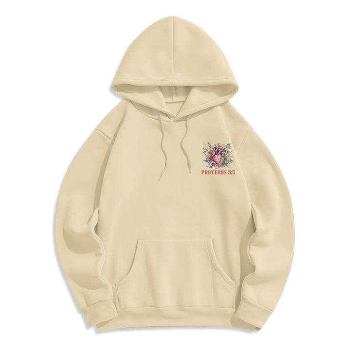 Christianartworkshop Proverbs 3:5 Floral Heart Streetwear Fleece Lined Hoodie - image 14