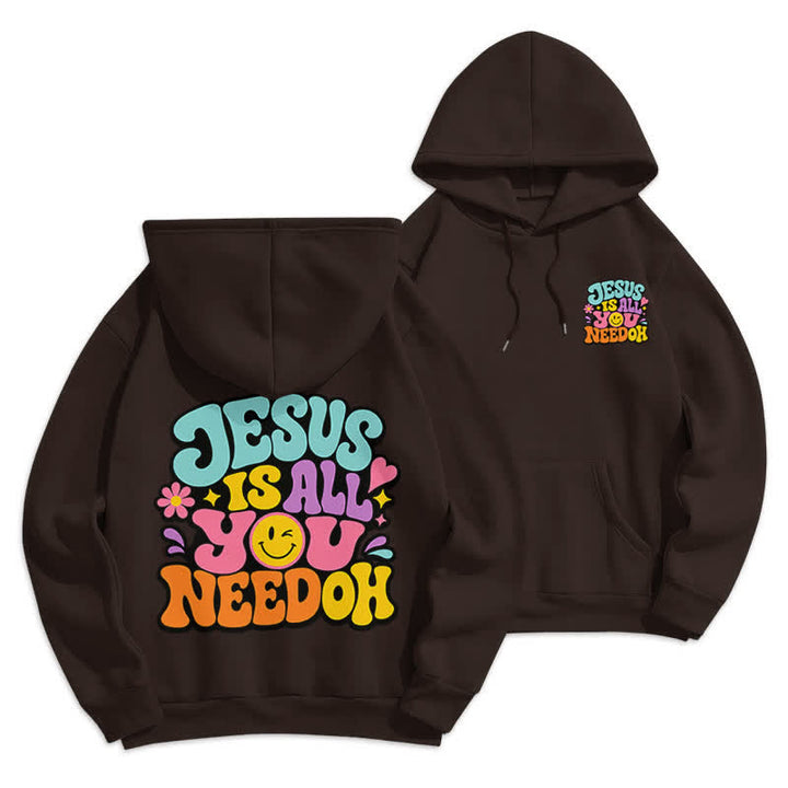 Christianartworkshop Jesus Is All You Need Graffiti Fleece Lined Hoodie - Brown - 2XL - image 9