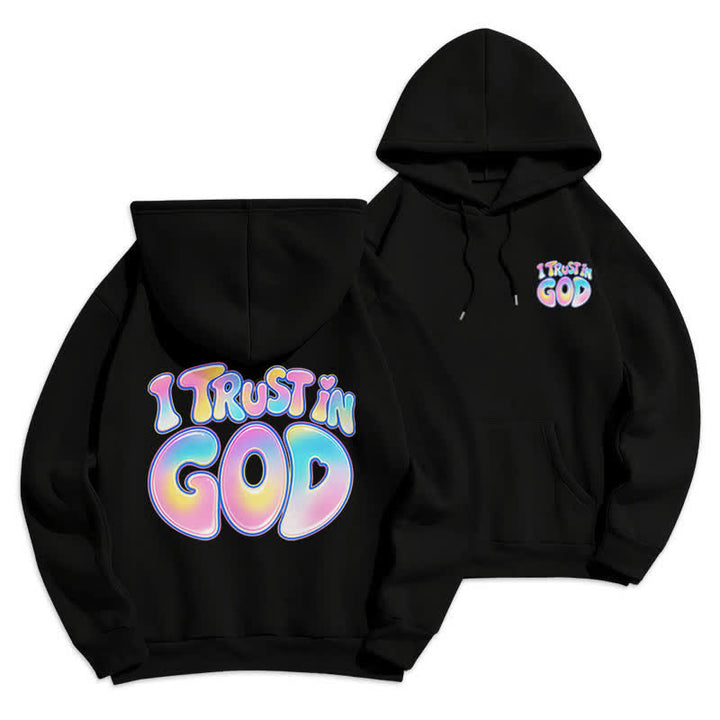 Christianartworkshop Trust In God Pastel Graffiti Oversized White Hoodie - Black - 2XL - image 3