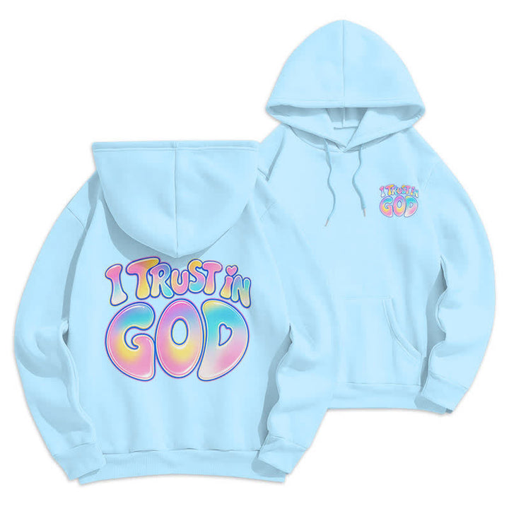 Christianartworkshop Trust In God Pastel Graffiti Oversized White Hoodie - Blue - 2XL - image 12