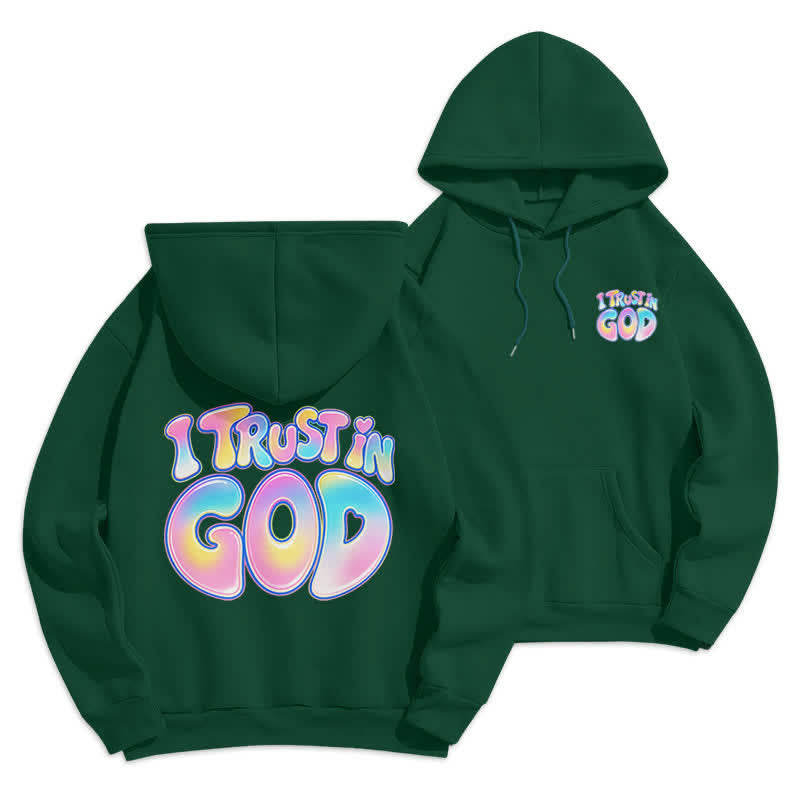 Christianartworkshop Trust In God Pastel Graffiti Oversized White Hoodie - Green - 2XL - image 15