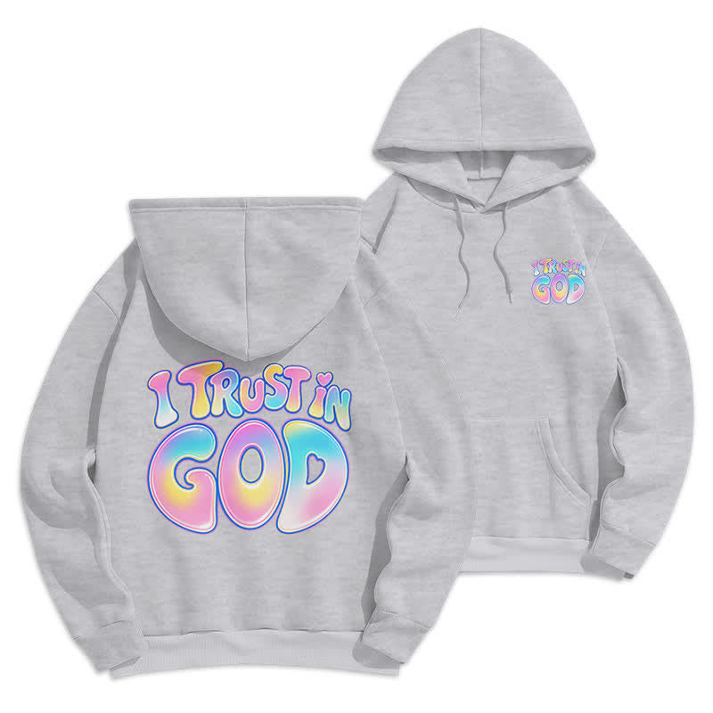 Christianartworkshop Trust In God Pastel Graffiti Oversized White Hoodie - Grey - 2XL - image 6