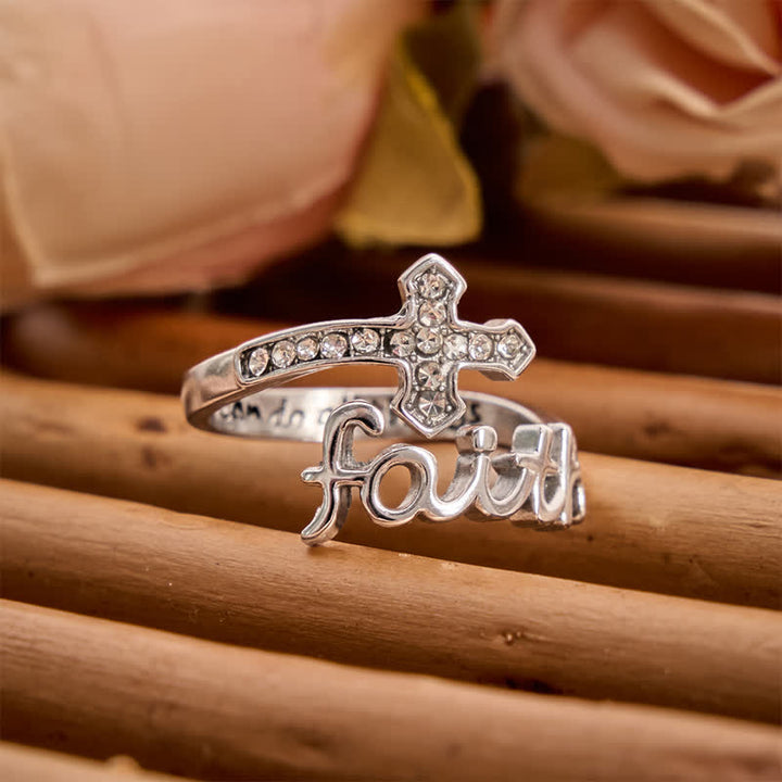 Christianartworkshop I Can Do All Things Engraved Faith Cross Ring: Token of Gentle Divine Strength - image 2