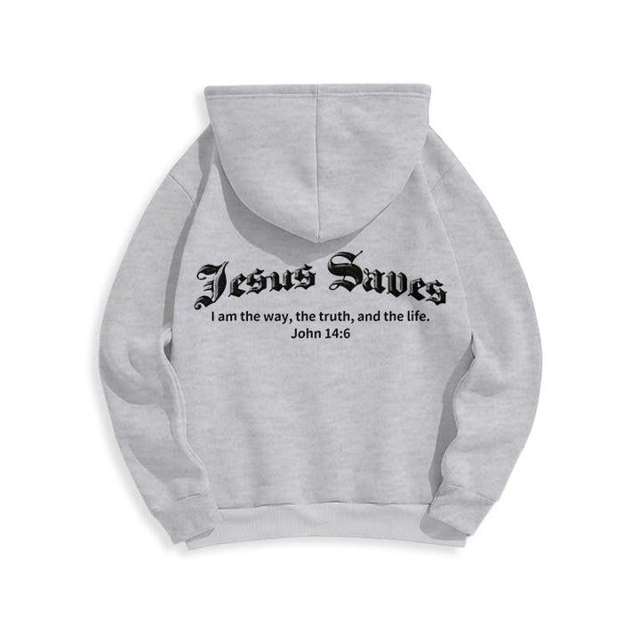 Christianartworkshop Jesus Saves John 14:6 Faith Fleece Lined Polyester Hoodie - image 1