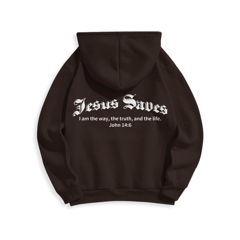 Christianartworkshop Jesus Saves John 14:6 Faith Fleece Lined Polyester Hoodie - image 7
