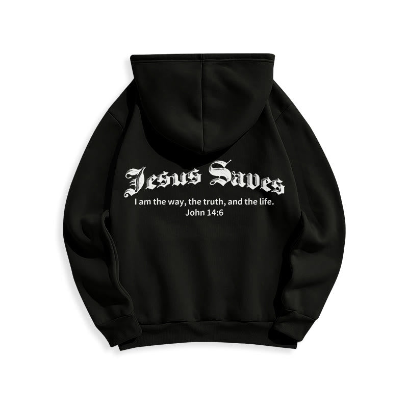 Christianartworkshop Jesus Saves John 14:6 Faith Fleece Lined Polyester Hoodie - image 10