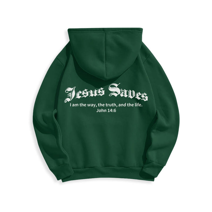 Christianartworkshop Jesus Saves John 14:6 Faith Fleece Lined Polyester Hoodie - image 19