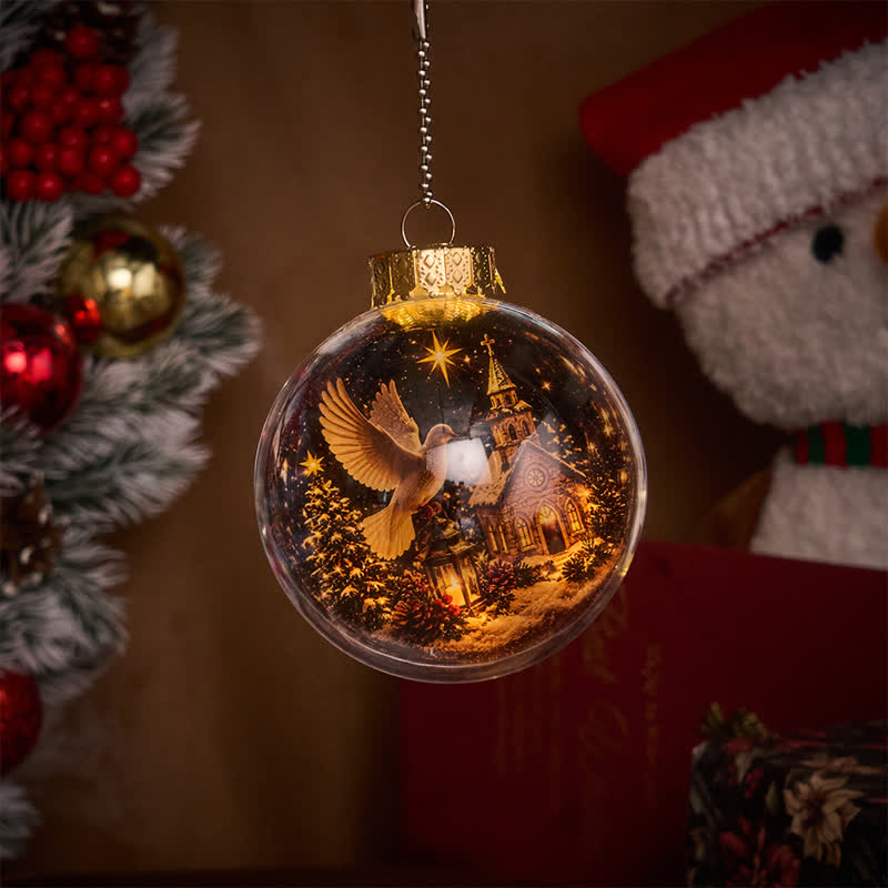 Christianartworkshop Multi-Style Sacred Print Christmas Bauble: Token of Holy Blessing & Quiet Devotion - With LED Light - Holy Spirit - image 5