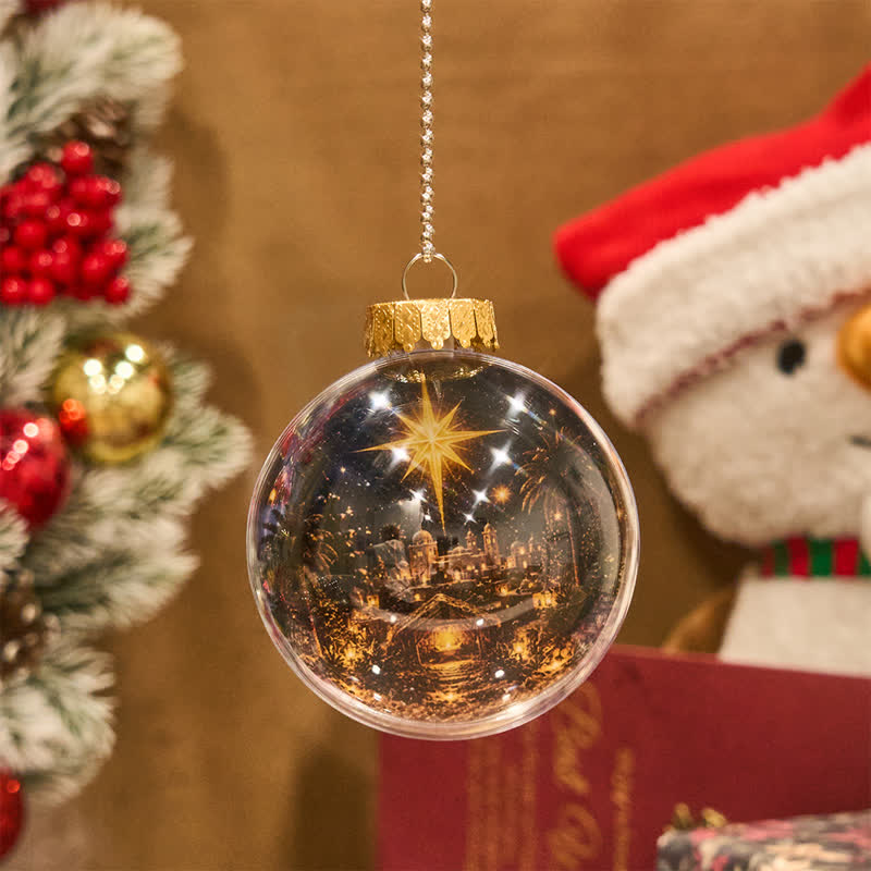 Christianartworkshop Multi-Style Sacred Print Christmas Bauble: Token of Holy Blessing & Quiet Devotion - Without LED Light - Star of Bethlehem B - image 21
