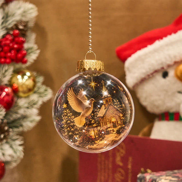 Christianartworkshop Multi-Style Sacred Print Christmas Bauble: Token of Holy Blessing & Quiet Devotion - Without LED Light - Holy Spirit - image 19