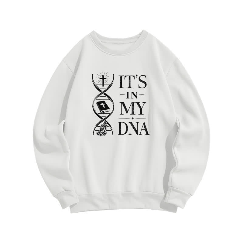 Christianartworkshop Its In My DNA Cross Graphic Cozy Sweatshirt - White - 2XL - image 0