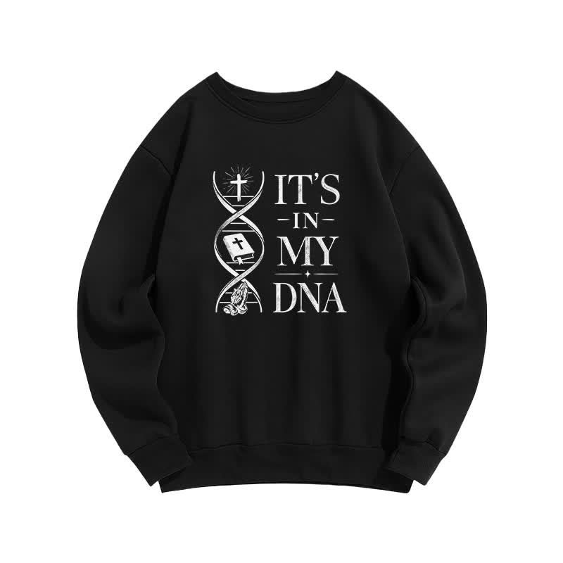 Christianartworkshop Its In My DNA Cross Graphic Cozy Sweatshirt - Black - 2XL - image 1