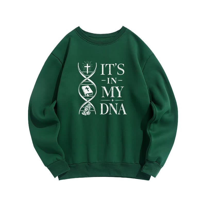 Christianartworkshop Its In My DNA Cross Graphic Cozy Sweatshirt - Green - 2XL - image 5