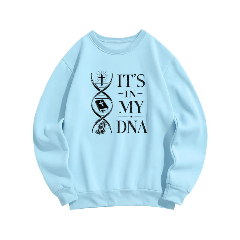 Christianartworkshop Its In My DNA Cross Graphic Cozy Sweatshirt - Blue - 2XL - image 4