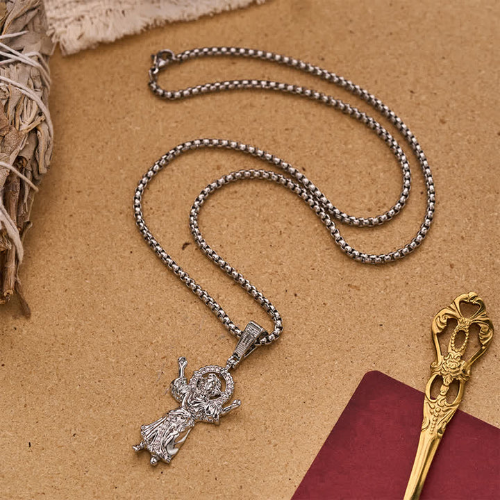 Christianartworkshop Ornate 3D Divine Child Jesus Wheat Chain Necklace: Icon of Quiet Sacred Serenity - image 6