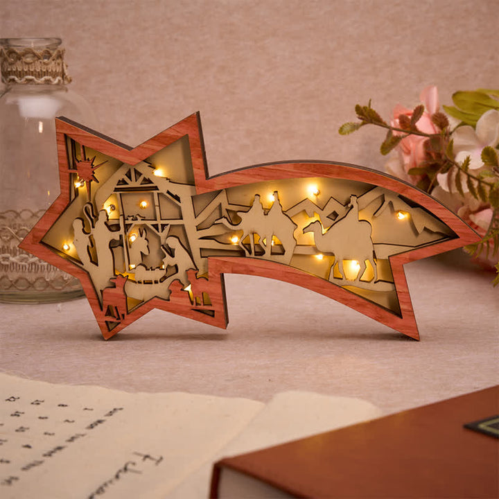 Christianartworkshop Star-Shaped Wooden Nativity Decor: Sacred Story & Artful Devotion - Nativity - image 0