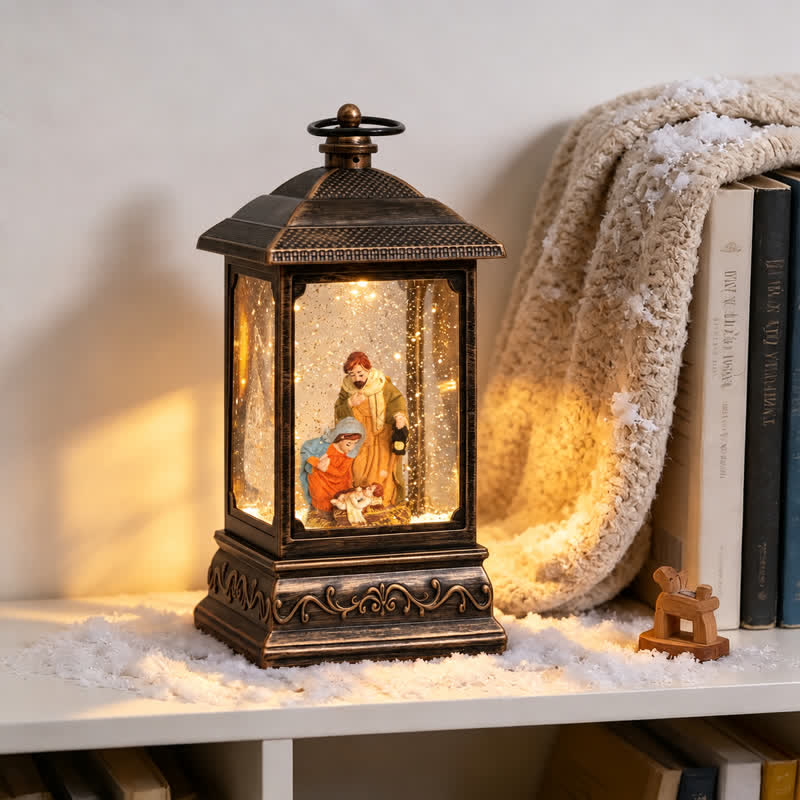 Christianartworkshop Vintage Nativity Lighted Water Lantern Tabletop Decor - Nativity A - image 1