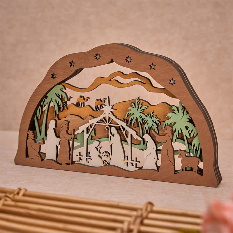 Christianartworkshop Arched Nativity Figure Desktop Ornament: Token of Warm Blessed Arrival - image 2