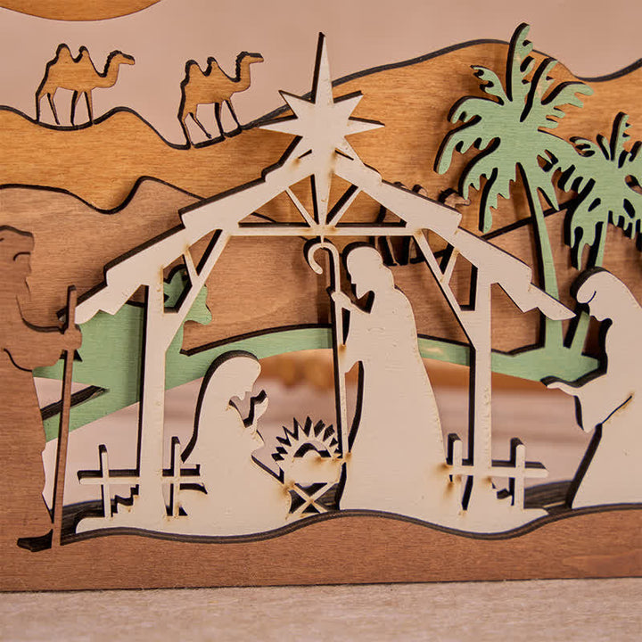 Christianartworkshop Arched Nativity Figure Desktop Ornament: Token of Warm Blessed Arrival - image 3
