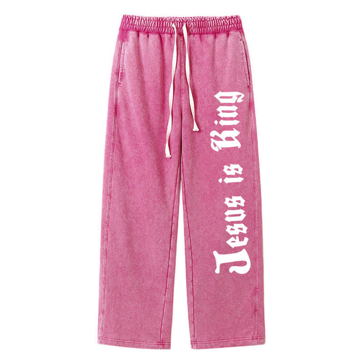 Christianartworkshop Black Gothic Script Streetwear Washed Sweatpants - Rose - 2XL - image 32