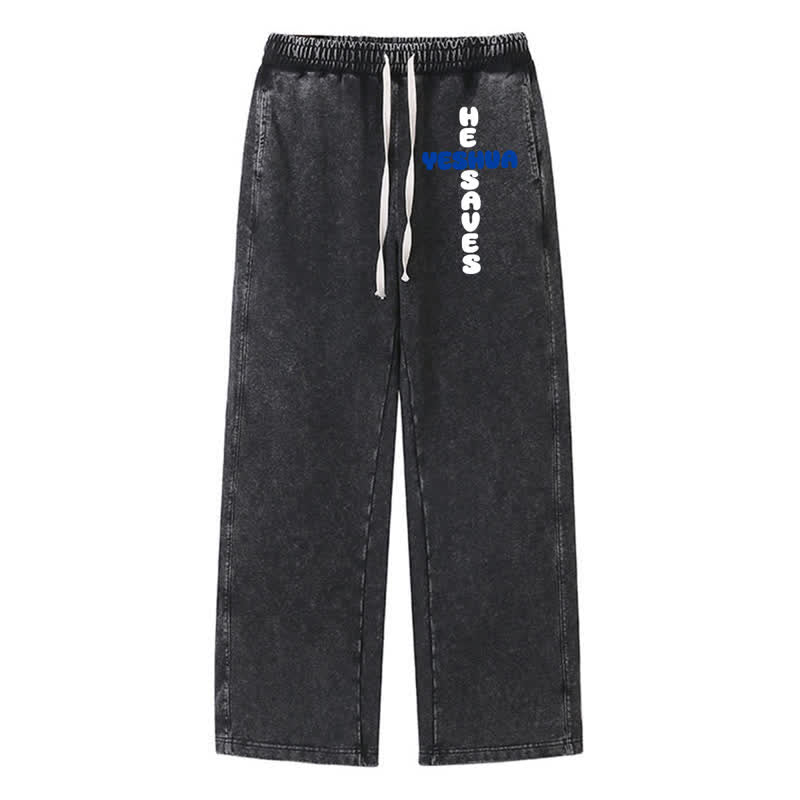 Christianartworkshop Blush Street Ease Drawstring Washed Sweatpants - Black - 2XL - image 16