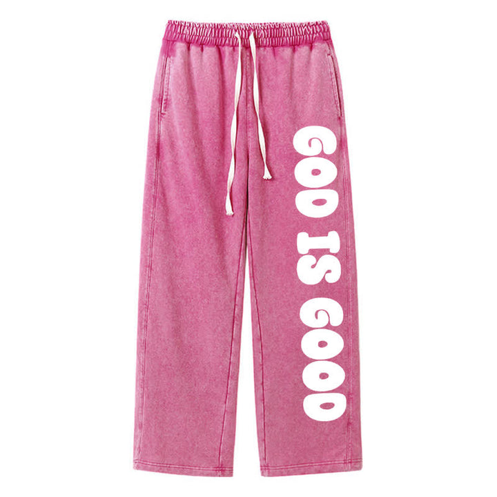 Christianartworkshop Blush Good Is Good Statement Washed Sweatpants - Rose - 2XL - image 16