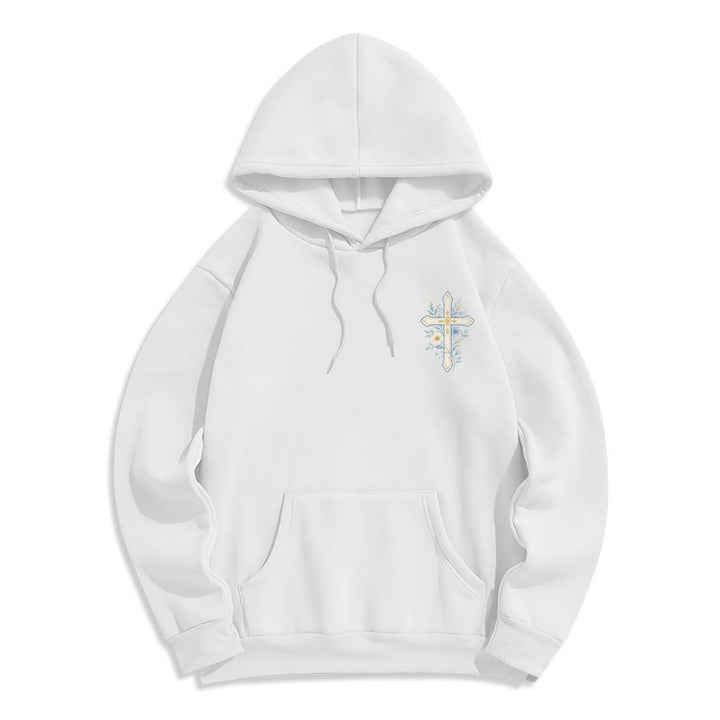 Christianartworkshop Olive Grace Cross Floral Fleece Lined Hoodie - image 8