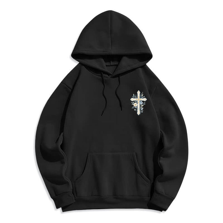 Christianartworkshop Olive Grace Cross Floral Fleece Lined Hoodie - image 14