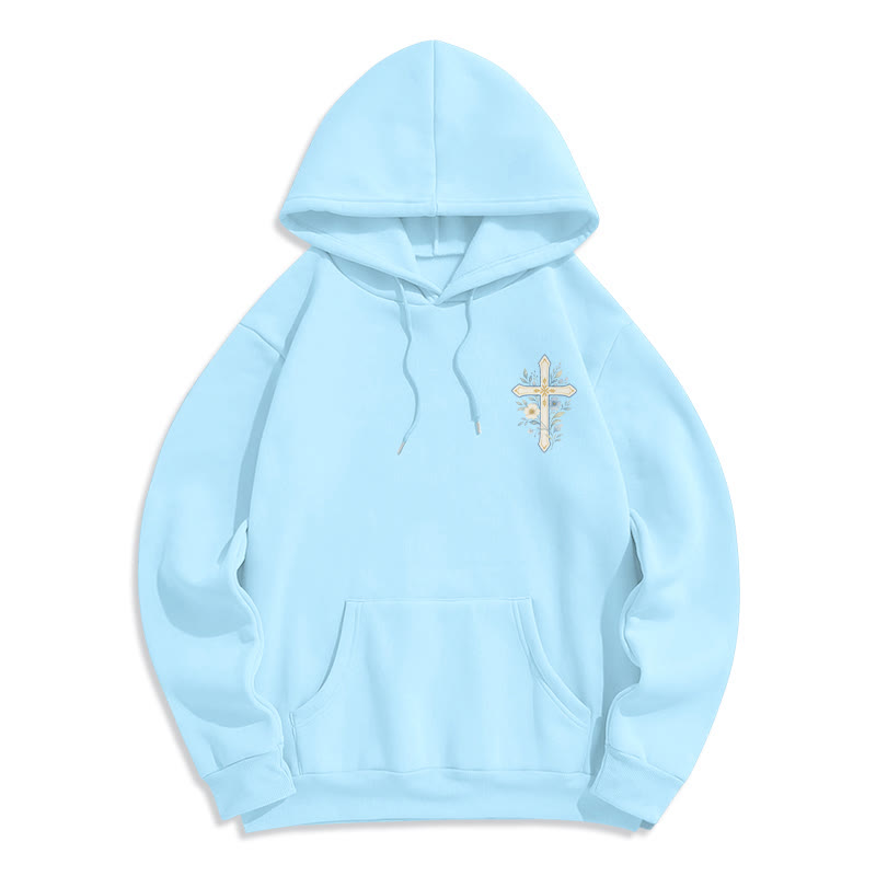 Christianartworkshop Olive Grace Cross Floral Fleece Lined Hoodie - image 11