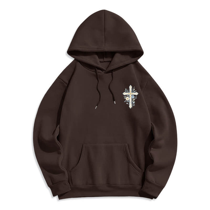 Christianartworkshop Olive Grace Cross Floral Fleece Lined Hoodie - image 20