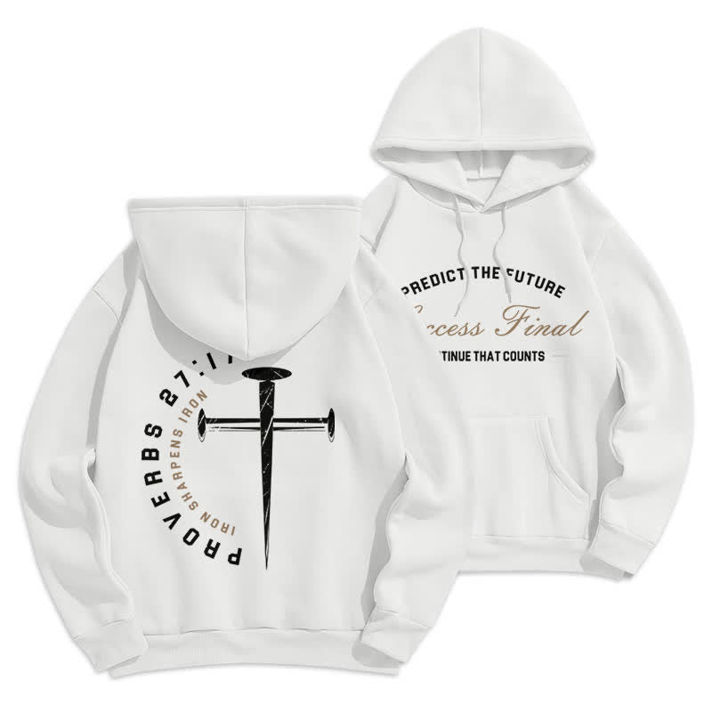 Christianartworkshop Predict The Future Proverbs 27:1 Street Graphic Hoodie - White - 2XL - image 0
