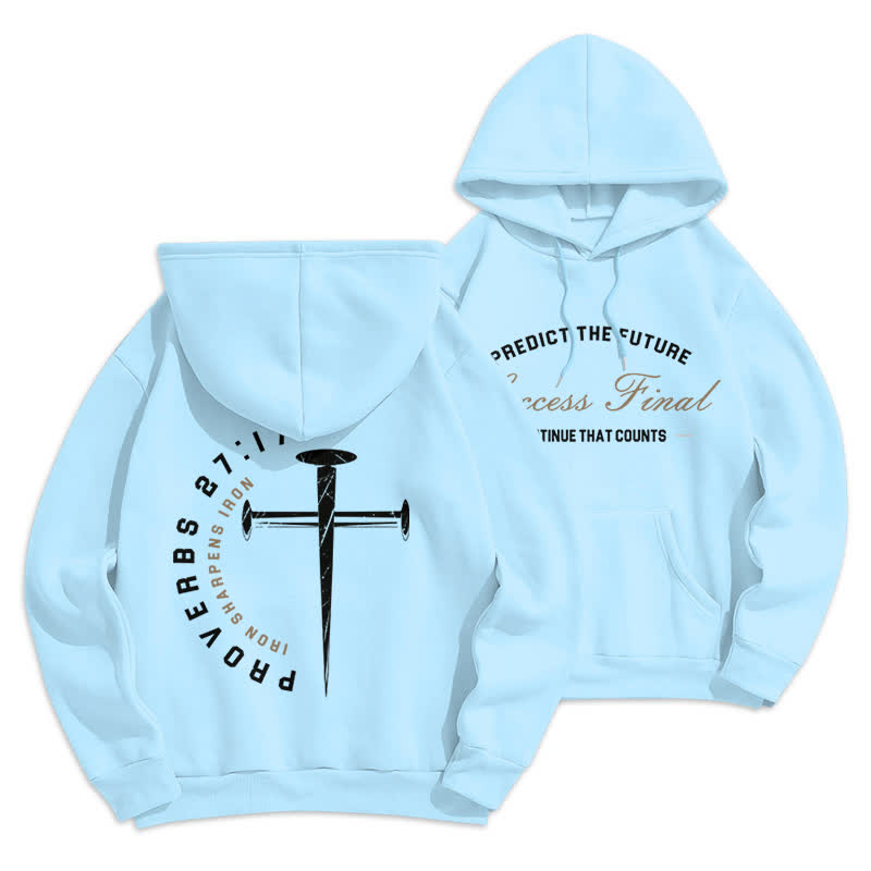 Christianartworkshop Predict The Future Proverbs 27:1 Street Graphic Hoodie - Blue - 2XL - image 18