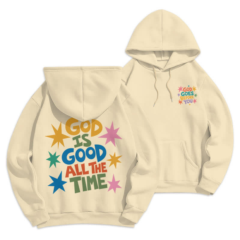 Christianartworkshop God Is Good All The Time Star Graphic Hoodie - Beige - 2XL - image 21